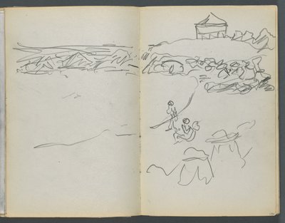 Skicář, The Dells, č. 127, strana 130 a 131: Pohled na pobřeží od Maurice Prendergast