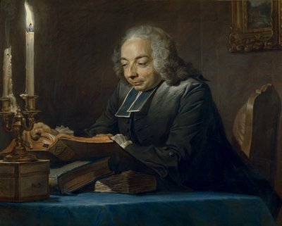 Abbe Jean-Jacques Huber, 1742 (pastel) od Maurice Quentin de La Tour