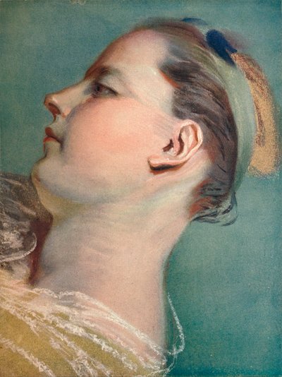 Tete Penchee, c1752 od Maurice Quentin de La Tour