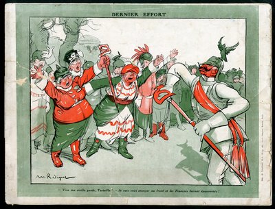 Ilustrace Maurice Radigueta (1866-1941) v Mode v Německu, ca. 1915 - Poslední úsilí - Válka 14-18, Německo Prusko, Móda, Triplice - Vilém II. od Maurice Radiguet