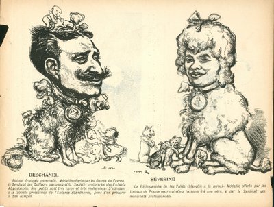 Máslový talíř, číslo 191, satirický v barvách od Maurice Radiguet