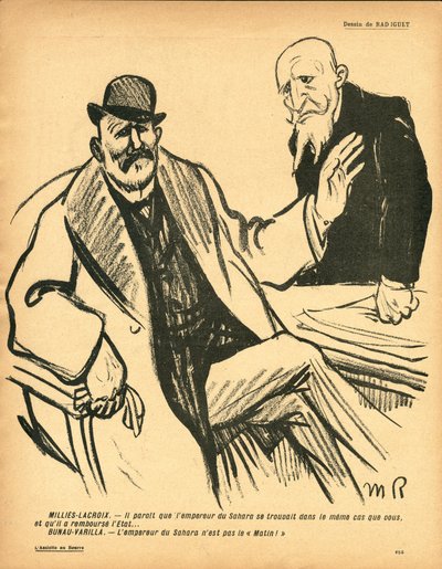 Máslový talíř, číslo 353, satirický v barvách od Maurice Radiguet