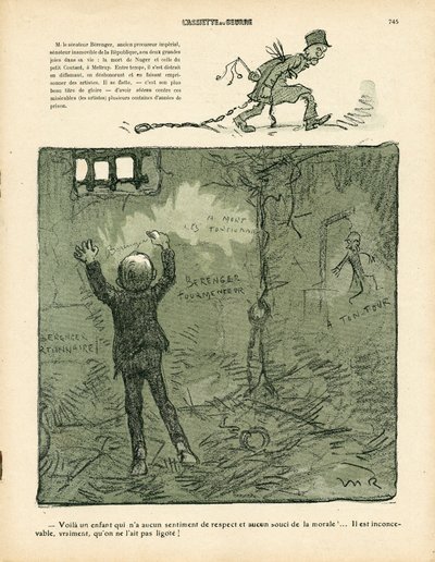Máslový talíř, číslo 411, satirické barvy od Maurice Radiguet