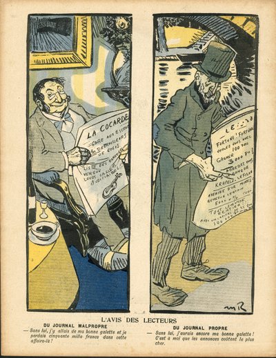 Máslový talíř, číslo 264, satirický v barvách od Maurice Radiguet