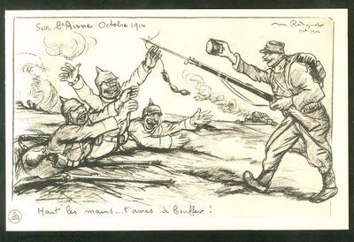 Pohlednice, satirický v ČB od Maurice Radiguet