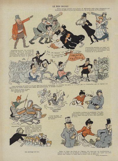 Červená Midi. Ilustrace pro Le Rire od Maurice Radiguet