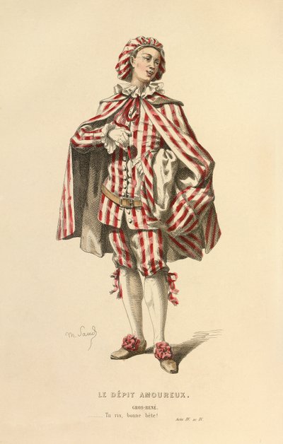 Kostým pro roli Grose - René, asi 1868 (rytina) od Maurice Sand