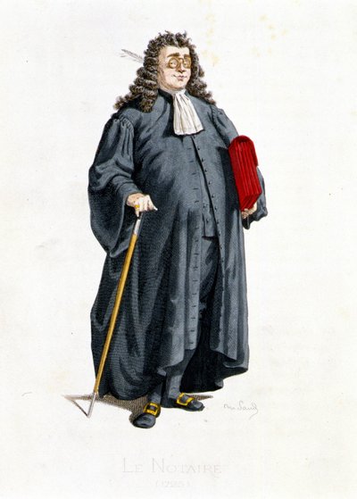 Le Notaire v „“ Masques et bouffons““ (italská komedie), text a kresby Maurice Sand, lepty A. Manceau, předmluva Georges Sand, Paříž, Michel Lévy Frères od Maurice Sand