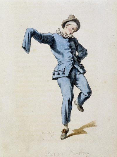Peppe Nappa (Pierrot nebo Peppe-Nappa) čerpá z „Masques et bouffons“ (italská komedie), text a kresby Maurice Sand, grafiky A. Manceau, předmluva Georges Sand, Paris, Michel Lévy Frères od Maurice Sand