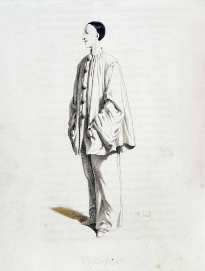 Pierrot z „“Masques et bouffons““ (italská komedie), text a kresby Maurice Sand, lepty A. Manceau, předmluva Georges Sand, Paris, Michel Lévy Frères od Maurice Sand