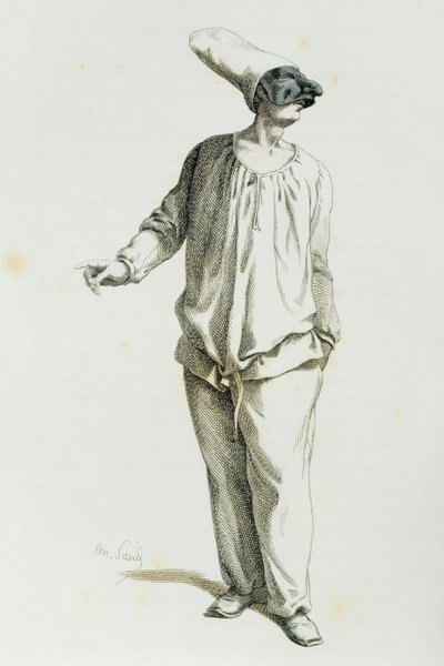 Pulcinella v roce 1800, Maurice Sand (1823-1889) od Maurice Sand