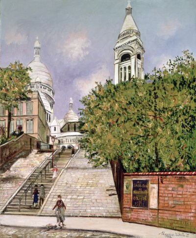 Schody Sacré-Cœur, Montmartre od Maurice Utrillo