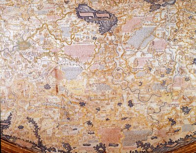 Pohled na Rusko Detail mapy světa (mappamundi) bratra Maura (Mauro) kamaldulské 1459 Biblioteca Marciana, Benátky od Mauro Fra