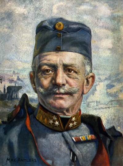 Portrét Conrada von Hotzendorfa (1852-1925), marechala rakousko-uherské armády“ (kresba) od Max Antlers