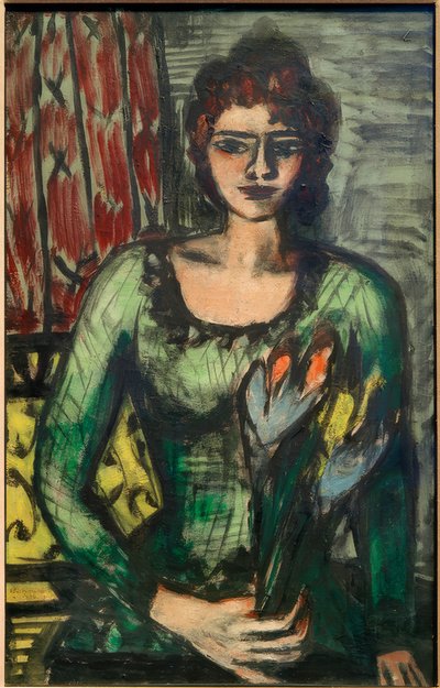 Portrét Quappiho v zeleném svetru od Max Beckmann