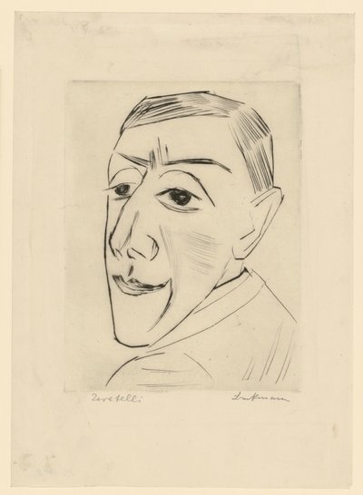 Portrét herce N. M. Zeretelliho (list 4 z: Třetí Ganymedovy mapy) od Max Beckmann