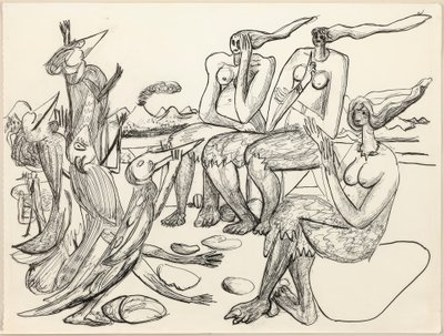 Hra s ptáky od Max Beckmann