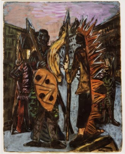 Chlapci hrají indiány od Max Beckmann