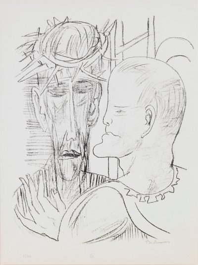 Kristus a Pilát, deska 15 z portfolia „Den a sen“ od Max Beckmann