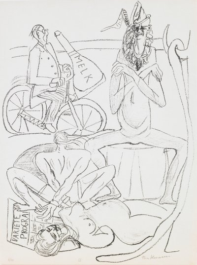 Cirkus, deska 12 z portfolia „Den a sen“ od Max Beckmann