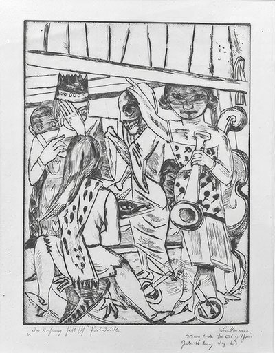 Opona jde nahoru od Max Beckmann