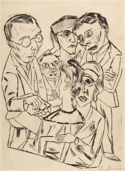 Kreslíř ve společnosti od Max Beckmann