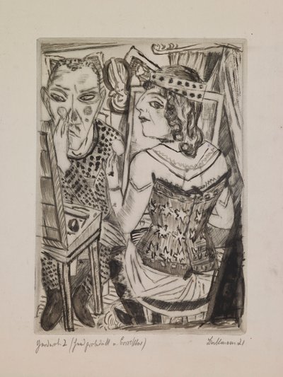 Šatna, deska 2 z portfolia „Výroční veletrh“ od Max Beckmann