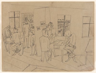 Redakční místnost od Max Beckmann