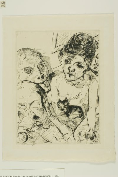 Večer, talíř deset z tváří od Max Beckmann