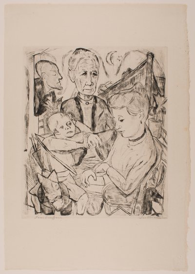 Family Scene (Beckmann Family), deska 2 z portfolia „Faces“ od Max Beckmann