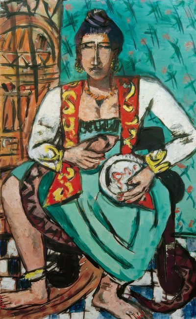 Žena s hadem (zaklínač hadů) od Max Beckmann