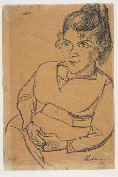 Fridel Battenberg, polopostava, vsedě od Max Beckmann