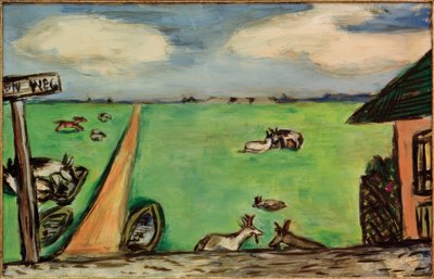 Zelená louka s krávami od Max Beckmann