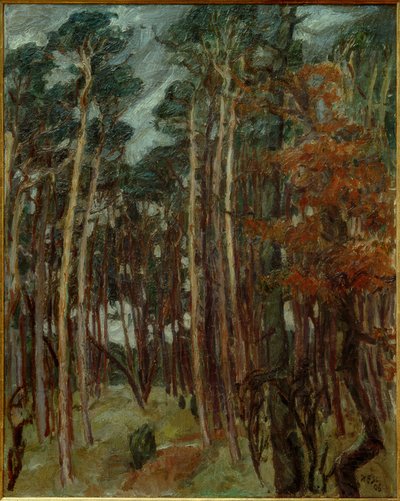 Hermsdorfer Wald za šedého dne od Max Beckmann