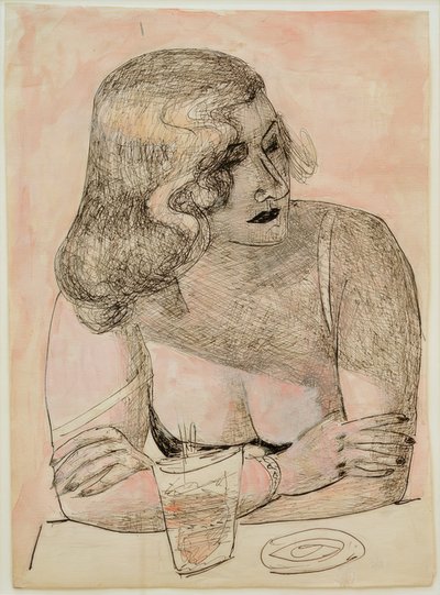 Mladá žena se sklem od Max Beckmann