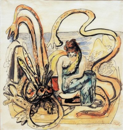 Panna se zvířetem (žena s mořským mužem) od Max Beckmann