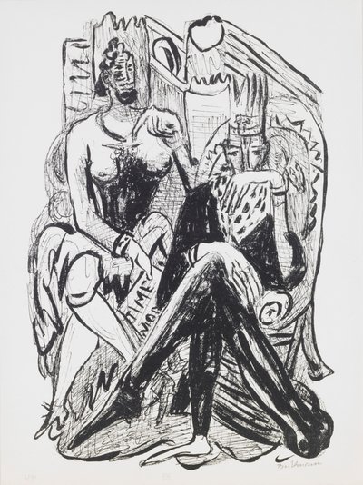 Král a demagog, deska 8 z portfolia „Den a sen“ od Max Beckmann