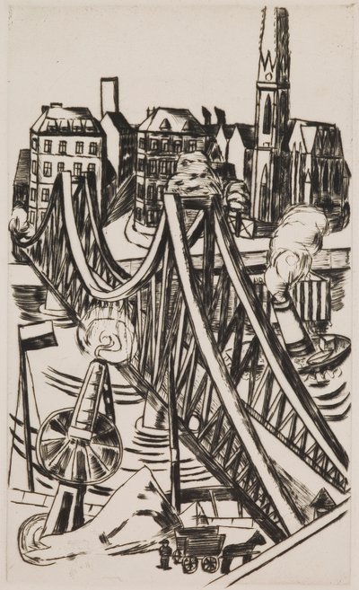 Velký most ("Eiserner Steg" ve Frankfurtu nad Mohanem) od Max Beckmann