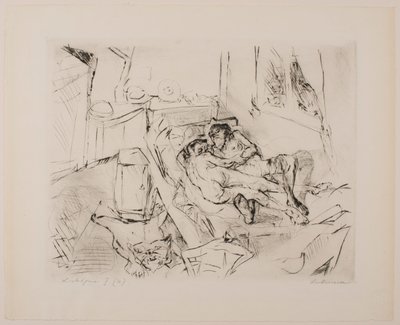 Lovers I, deska 4 z portfolia „Faces“ od Max Beckmann