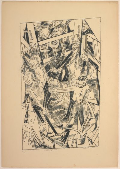 Malepartus, deska osm z Die Hölle od Max Beckmann