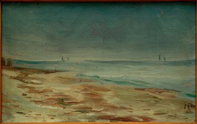 Mořská pláž, hnědá a šedá od Max Beckmann