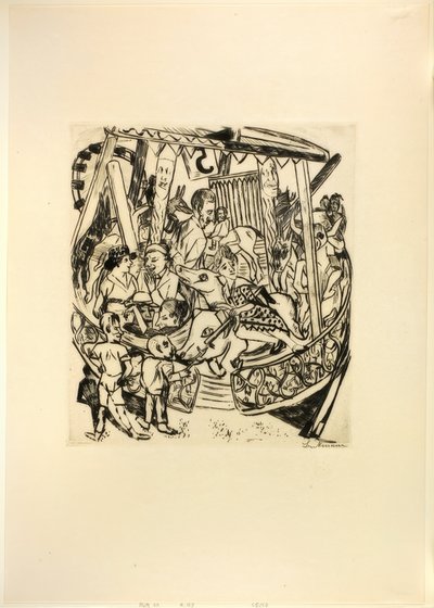 Veselý kolotoč, sedmý talíř z Jahrmarktu od Max Beckmann
