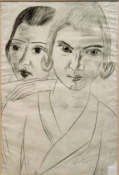 Pizchen a Quappi - dvojportrét Marie-Louise von Motesiczky a Mathilde von Kaulbach od Max Beckmann