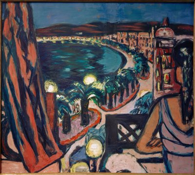 Anglická promenáda (Nice od hotelu v noci) od Max Beckmann