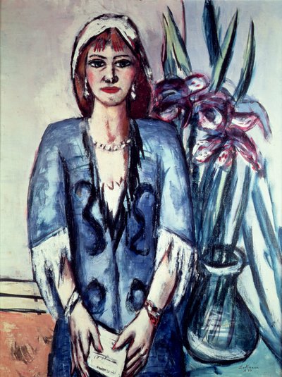 Quappi v modré a šedé od Max Beckmann