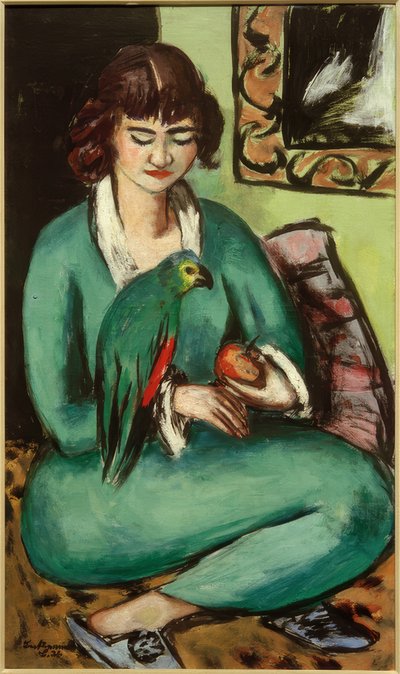 Quappi s papouškem od Max Beckmann
