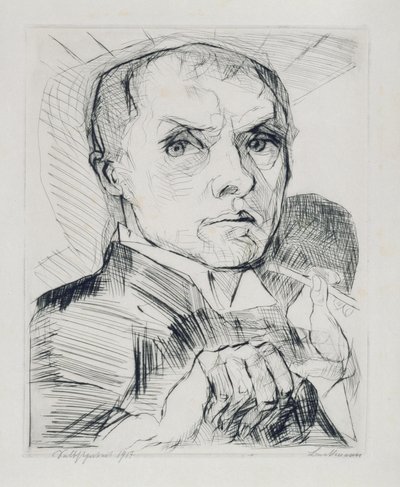 Autoportrét s rydlem (list 19 ze souboru „Tváře“) od Max Beckmann