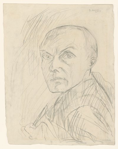 Autoportrét v poloprofilu směrem doleva od Max Beckmann