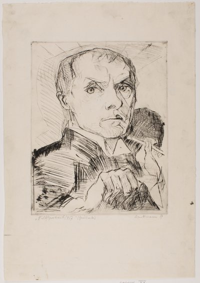 Autoportrét se stylusem, list 19 z "Tváří" od Max Beckmann