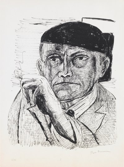 Autoportrét, deska 1 z portfolia „Den a sen“ od Max Beckmann